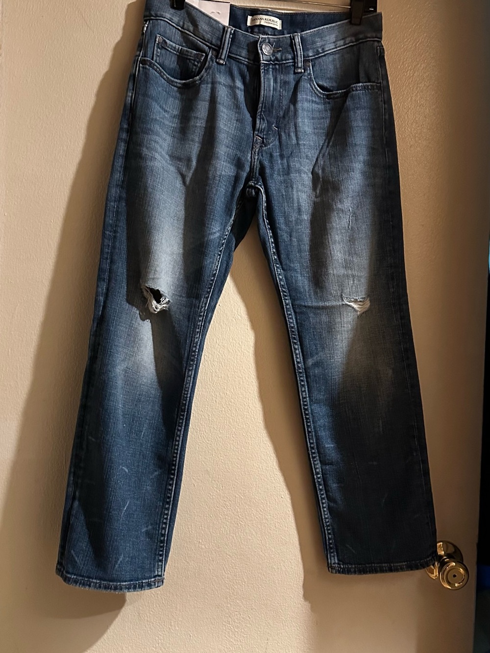 Banana Republic women Distressed Blue Straight Jeans Size 26S
